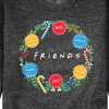 Men's Friends Wreath Graphic Fleece Sweatshirt - Heather Charcoal - 2 X-Large - 2 of 4