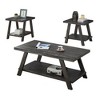 3-Piece Particle Board Contemporary Coffee Table Set with Storage Shelf and Wide-Angled Legs for Living Room Organization - 3 of 4