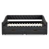 NicBex 80.5" Daybed with Trundle Upholstered Full Daybed with Waved Shaped Arms Daybed with Storage for Living Room - 2 of 4