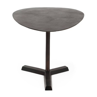 Sonnette Industrial Handcrafted Aluminum Elliptical Side Table Raw Bronze - Christopher Knight Home