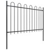 vidaXL Garden Fence with Hoop Top Steel 71.3" Black - 2 of 4