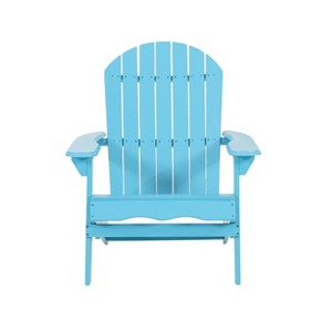 Malibu Outdoor Acacia Wood Adirondack Chair Teal - Christopher Knight Home: Rustic, Foldable, Weather-Resistant - 1 of 4