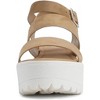 Soda ACCOUNT Women's Open Toe Block Heel Platform Sandals with Adjustable Ankle Strap - 3 of 4
