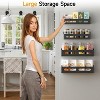 Attop 4-Pack Black Magnetic Spice Rack for Refrigerator – Moveable Shelf Fridge Organizer with 4 Hooks for Kitchen/Oven - 4 of 4
