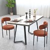 CAVINAS Modern Velvet Dining Chair with Crescent Backrest, Upholstered Accent Chair with Metal Legs for Dining Room, Kitchen - 2 of 4