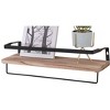 Vynxaria Rustic Floating Shelves Set of 2 - Wall-Mounted, Natural Wood, 16.5"W x 5.5"D x 3.5"H - 3 of 4
