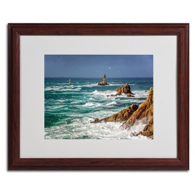 Trademark Fine Art -Mathieu Rivrin 'Storm In Pointe du Raz' Matted Framed Art