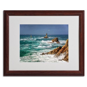Trademark Fine Art -Mathieu Rivrin 'Storm In Pointe du Raz' Matted Framed Art - 1 of 4
