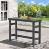 Hyleory 60" Long Counter Height Outdoor Dining Table, Patio Rectangle HDPE Bar Table for Bar Stools - 2 of 4