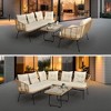 Garvee 4 Pieces Patio Furniture Set,L-Shaped Sofa Conversation Set with Thick Cushions and Toughened Glass Coffee Table for Deck,Backyard, Porch - 4 of 4