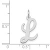 Black Bow Jewelry 14k White Gold, Madison Collection, Medium Script Initial Pendant A-W - 4 of 4