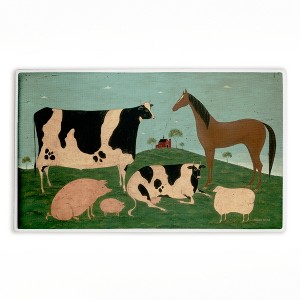 Stupell Industries Friend Indeed Farm Animals Printed Plush Bath Mat And Bath Rug, Design By Warren Kimble, 18"X30" - 1 of 4