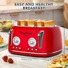 FONTOI Retro Toaster 4 Slice Stainless Steel Dual Control Toaster with Warming Rack, Crumb Tray, 6 Browning Settings, Red 13.7"* 12.2"*7.1" - 3 of 4