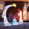 Angel Sar 3.7FT Lighted Nativity Scene, 170 LED Outdoor Christmas Decoration with Moon and Star, Easy Assembly Indoor Outdoor Decor - 2 of 4
