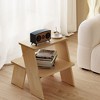 PAGED Wood Nightstand Storage Bedside Table 2-Tier Modern Minimalist End Side with Pre-Assembled Drawer for Bedroom - 3 of 4