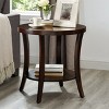 Syemin End Tables Round Wood Storage End Table Nightstand with Shelf Sofa Storage Side Table Bedside Tables for Small Space, Brown, 23"*23"*23.5" - 4 of 4