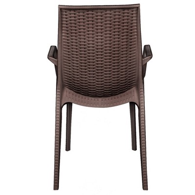 Kent Brown Plastic Outdoor Dining Armchair