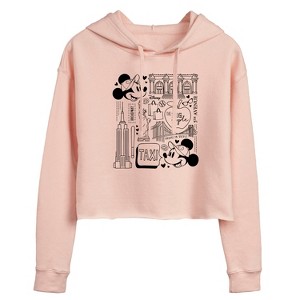 Women's - Disney - Mickey & Friends Cropped Graphic Hoodie - 1 of 3