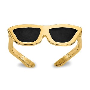 Black Bow Jewelry Enameled Sunglasses Toe Ring in 14 Karat Gold - 1 of 4