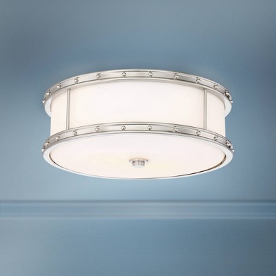 Brushed Nickel LED Drum Flush Mount Light