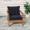 WestinTrends Avalon Teak Outdoor Modern HDPE Patio Club Chair with Deep Seat Cushions - 2 of 4