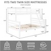 MAYEERTY Twin over Full Bunk Bed with Ladder, Wooden Bed Frame with High Guardrail and Ladder for Kids, No Box Spring Needed, White - 3 of 4