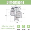 DAKAFUL Clear Crystal Semi Flush Mount Ceiling Light - 3-Light Fixture For Kitchen, Foyer, Hallway, Bedroom, And Bathroom - 3 of 4