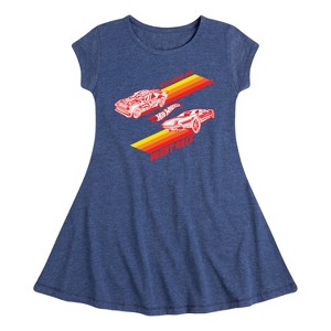 Girls' - Hot Wheels - Valentine's You Make My Heart Race Fit & Flair Cap Sleeve Dress - 1 of 3