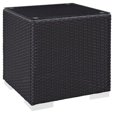 Convene Square Outdoor Patio Side Table - Espresso - Modway