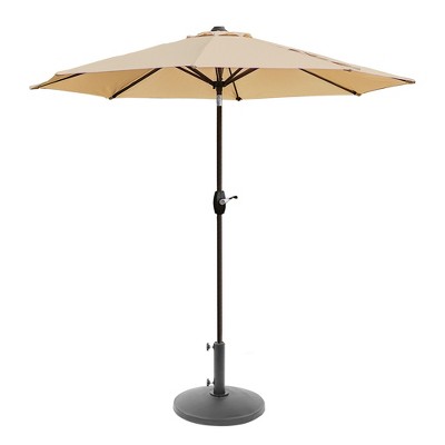 WestinTrends 9 Ft Outdoor Patio Market Table Umbrella with Round Resin Base