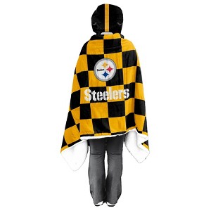 NFL Pittsburgh Steelers Youth Bloncho Faux Shearling Wearable Blanket - 1 of 2
