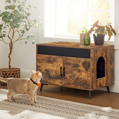 Feandrea Litter Box Enclosure, Cat Litter Box Furniture Hidden, With ...