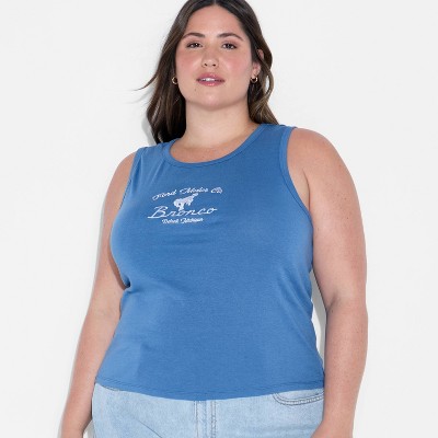 Women's Bronco Graphic Tank Top - Blue