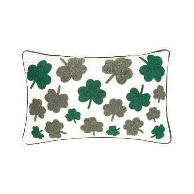 C&F Home 14" x 22" St. Patrick's Day Irish Shamrock Clover Tufted Pillow