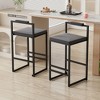 Grungis Velvet Bar Stools Set of 2,Upholstered Counter Stools with Footrest and Backrest,Kitchen Chair for Kitchen Island - 2 of 4