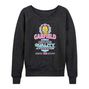 Women's - Garfield - Genuine Attitude Lightweight French Terry Wide Neck Long Sleeve Shirt - 1 of 4
