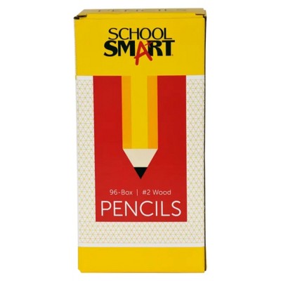 School Smart No 2 Pencils, Hexagonal with Latex-Free Erasers, Pack of 96
