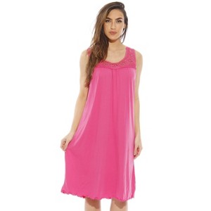 Dreamcrest Women's Silky Soft Nightgown - Elegant Crochet Trim Sleep Dress for Comfortable Nights - 1 of 3