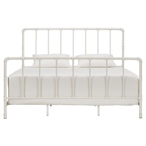 Marmora Industrial Piping Metal Bed - King - Antique White - Inspire Q
