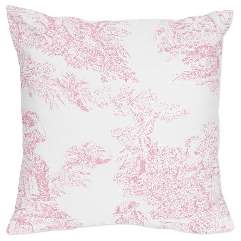 Pink White French Toile Throw Pillow Sweet Jojo Designs Target