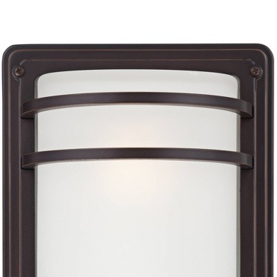 Modern Bronze Wall Sconce with Opal Glass Shade