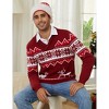 Ugly Christmas Sweater Men Fuuny Reindeer Snowflake Print Pullover Tops Long Sleeve v Neck Soft Knitted Sweaters - 2 of 4