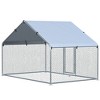 PawHut Galvanized Large Metal Chicken Coop Cage, Walk-in Enclosure, Poultry Hen House with UV & Water Resistant Cover - 4 of 4