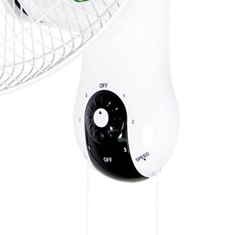 Active Air ACF16 16 inch 3-Speed Wall-Mountable 90-Degree Oscillating Hydroponic Grow Fan with Spring-Loaded Plastic Clip, White/Green, 2 of 7