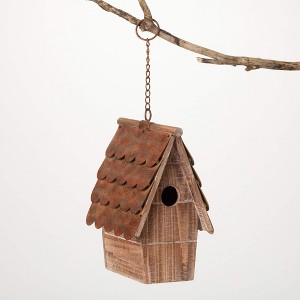12.5"H Sullivans Copper Shingled Birdhouse, Natural - 1 of 4
