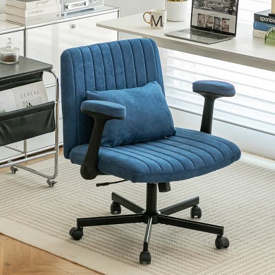 Swivel Office Chair with Adjustable Seat Height and Back, Foldable Armrest, Comfy Task Chair for Study Rooms, Bedroom-Tanpinhause