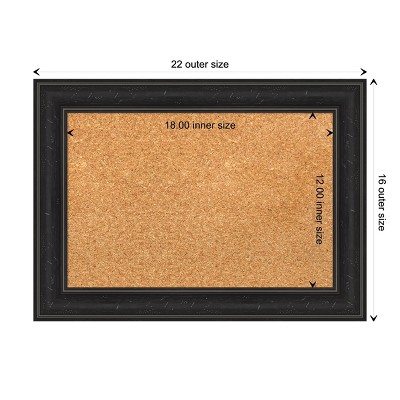 Shipwreck Black Narrow Framed Natural Cork Bulletin Board