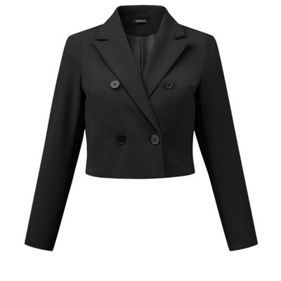 INSPIRE CHIC Women's Notched Lapel Collar Button Casual Office Blazers