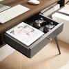 GlasFlength Desks Modern Writing Study Desk with Two Open Drawers Multifunctional Home Office Computer Desk, Brown, 47.24"*19.68"*29.37" - 4 of 4