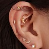 Paw Print Flat Back Earrings for Women Sterling Silver Cartilage Helix Lobe Body Piercing Studs Ginger Lyne - 4 of 4